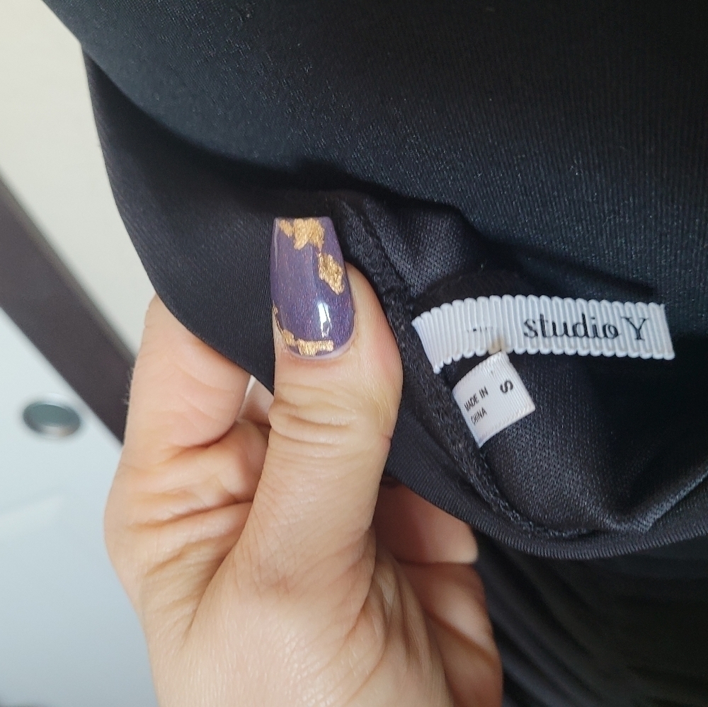 Studio Y black bodycon Y2K strepless mini dress - Picture 3 of 6